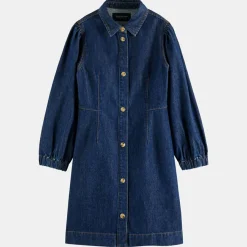 Enfant Scotch & Soda Robe en Jean Ballon en Toile de coton bleu foncé