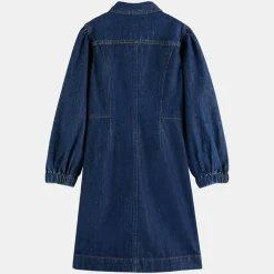 Enfant Scotch & Soda Robe en Jean Ballon en Toile de coton bleu foncé