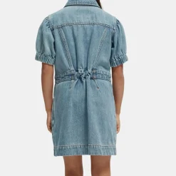 New Scotch & Soda Robe en Jean courte en Toile de coton mélangé bleue