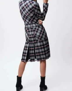 Femme John Galliano Robe en Laine & Soie Romy marine