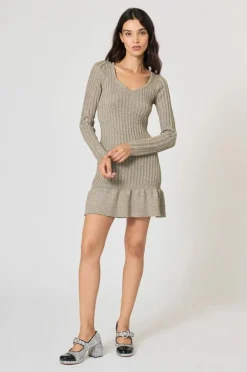 Femme Manoush Robe en maille Starlette argentée