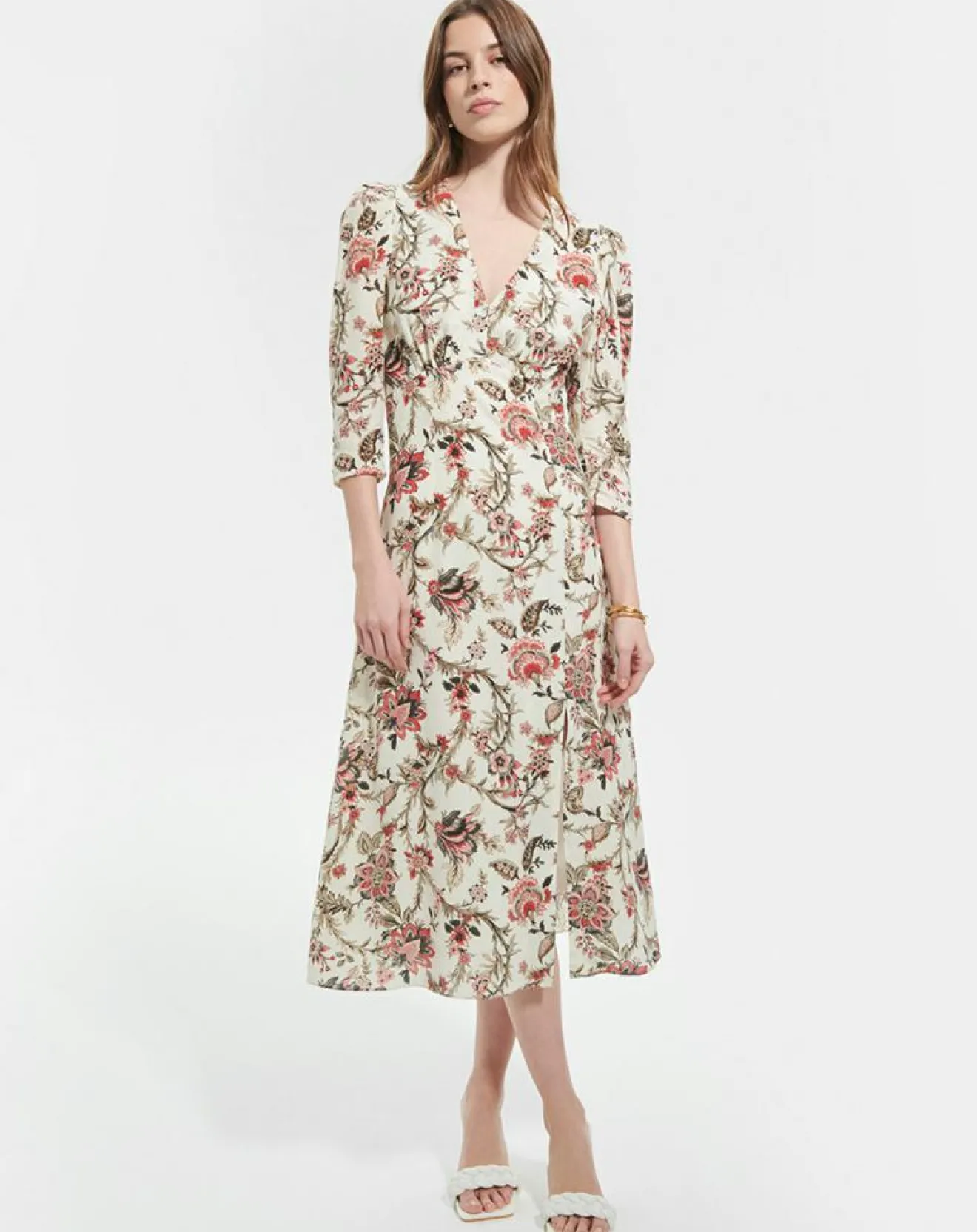 Zapa Robe en Soie mélangée Roanita imprimée