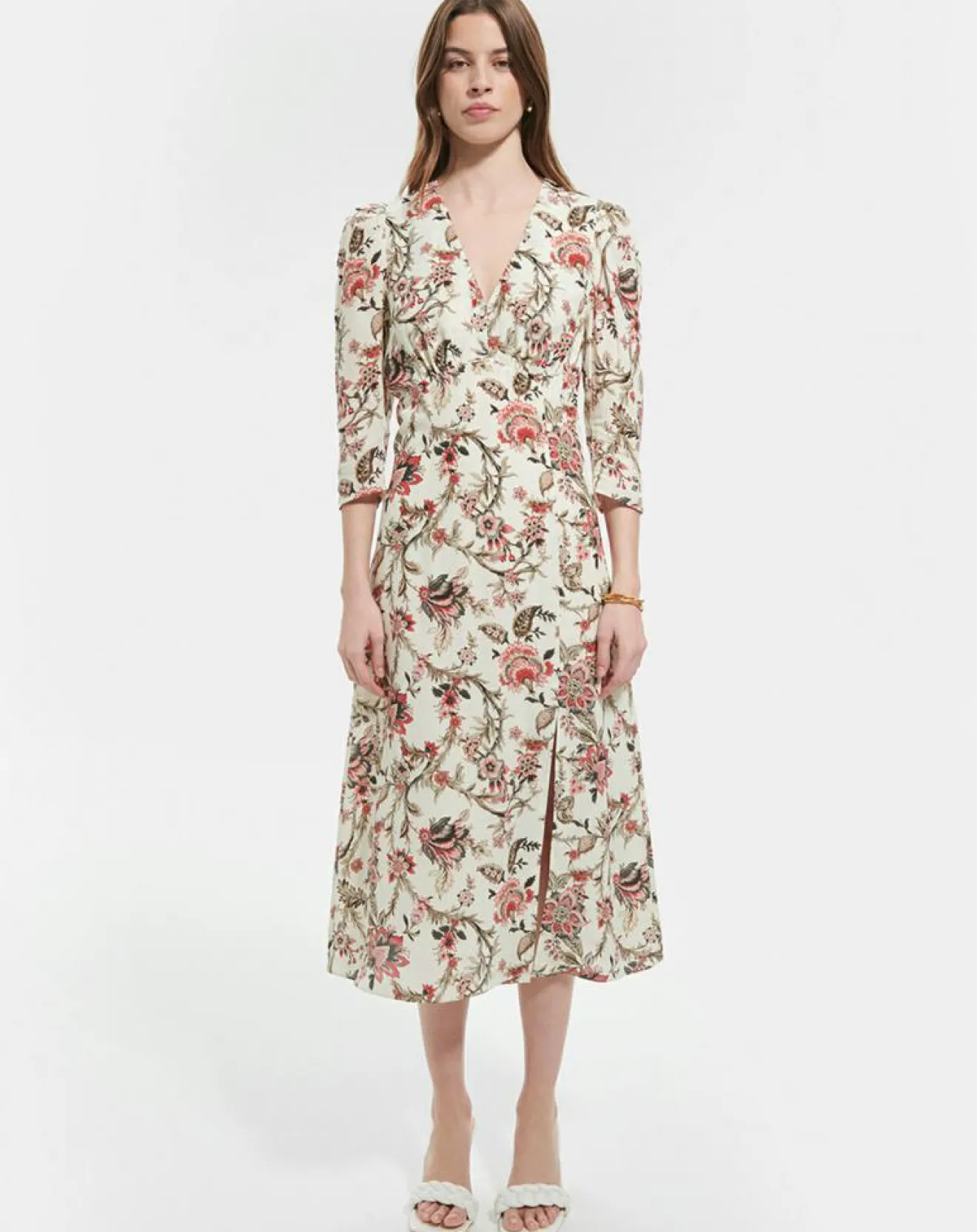 Zapa Robe en Soie mélangée Roanita imprimée