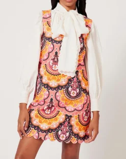 Femme Manoush Robe en Velours côtelé Fall imprimée rose/multicolore