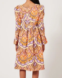 Manoush Robe en Velours côtelé Fall imprimée violet/multicolore