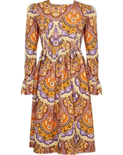 Manoush Robe en Velours côtelé Fall imprimée violet/multicolore