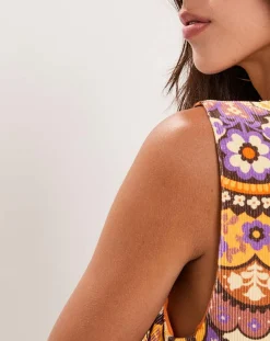 Discount Manoush Robe en Velours côtelé Fall imprimée violet/multicolore