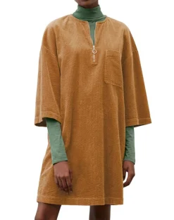 Sale Marc O'Polo Robe en Velours côtelé zip poche marron