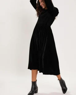 Outlet Manoush Robe en Velours satiné Princesse noire