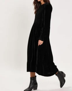 Outlet Manoush Robe en Velours satiné Princesse noire