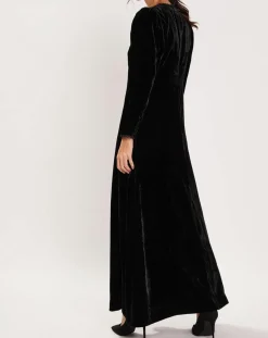 Femme Manoush Robe en Velours satiné Princesse noire
