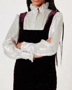 Femme Manoush Robe en Velours satiné Princesse cerise noire