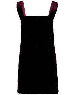 Femme Manoush Robe en Velours satiné Princesse cerise noire