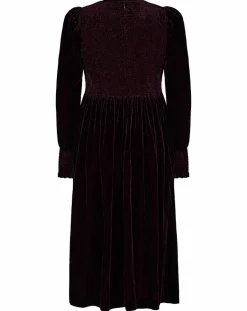 Femme Manoush Robe en Velours satiné Princesse cerise noire