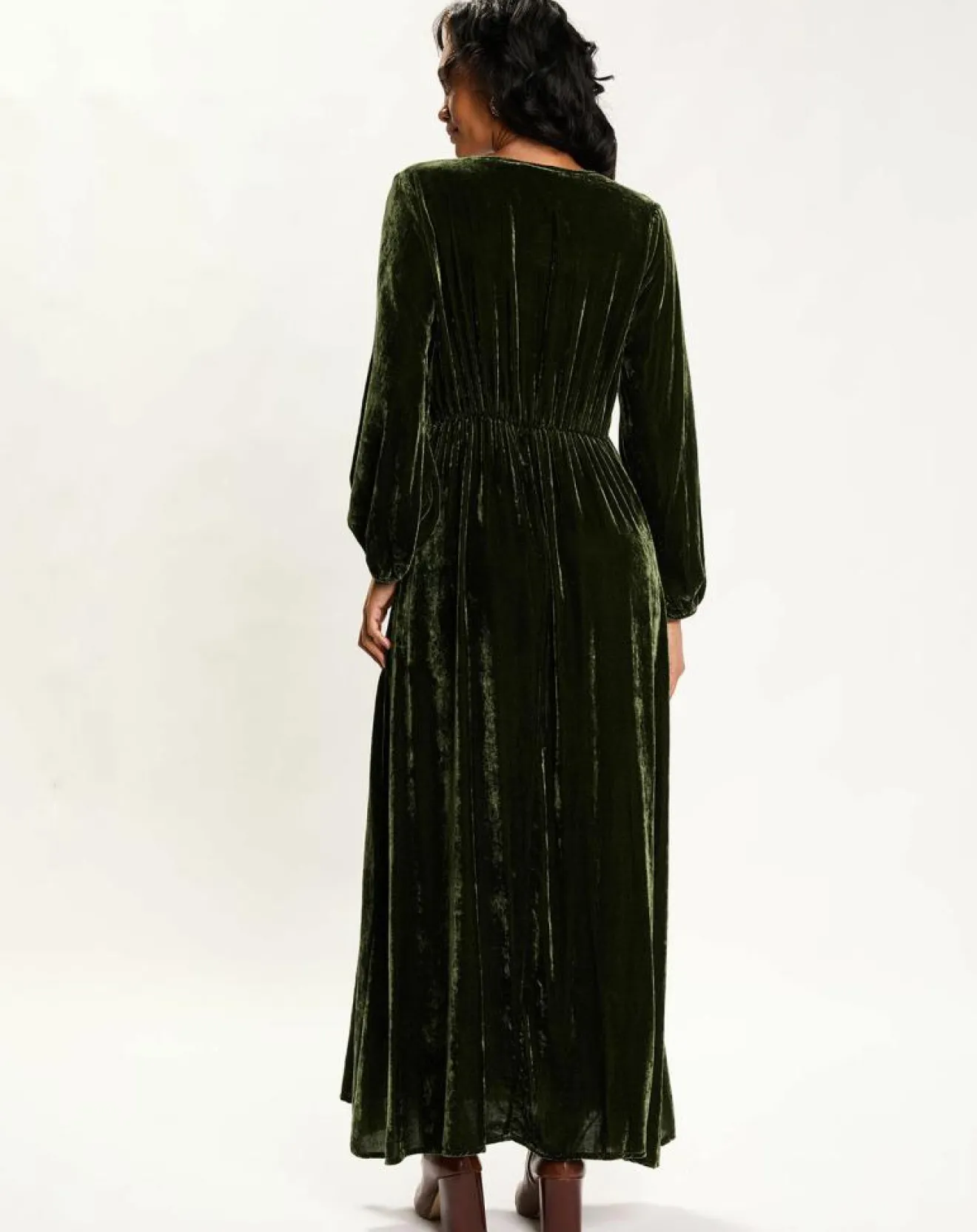 Femme Lauren Vidal Robe en Velours Solo verte