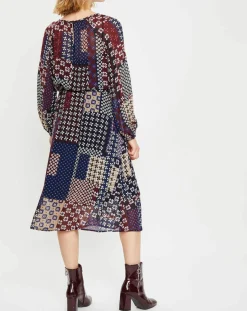 Femme Marc O'Polo Robe en voile Klook imprimée bordeaux/marine