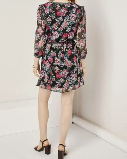 Sale See u Soon Robe en voile Los Angeles imprimée noir/multicolore