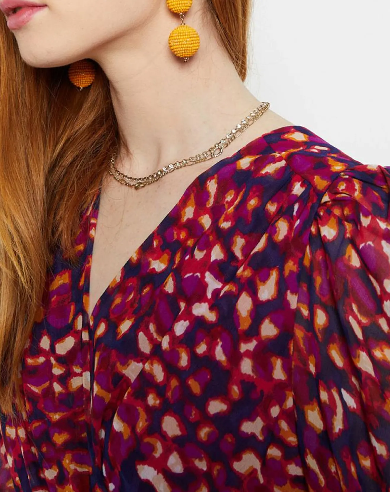 Outlet La Petite Etoile Robe en voile Yana léopard rose/violet