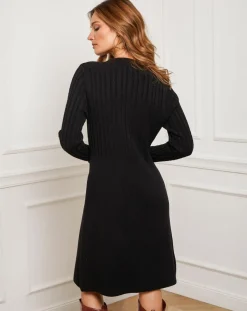 Hot Fleur de cachemire Robe Eve noire