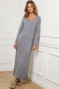 Discount Fleur de cachemire Robe Evy Gris