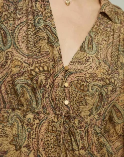 New Swildens Robe Ezia imprimée beige