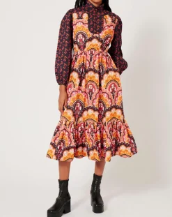 Femme Manoush Robe Fall Winter Mix imprimée rose/multicolore