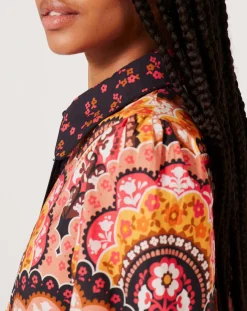 New Manoush Robe Fall Winter Mix imprimée rose/multicolore