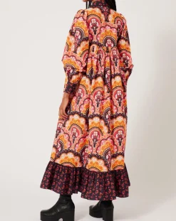 New Manoush Robe Fall Winter Mix imprimée rose/multicolore