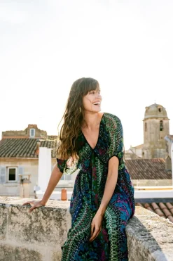 Femme Bleu Blanc Rouge Robe Feerie bleu