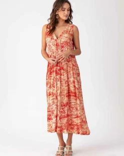 Femme Bleu Blanc Rouge Robe Fimie rouge