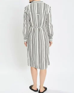 Femme Marc O'Polo Robe fluide à rayures blanc/noir