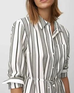 Femme Marc O'Polo Robe fluide à rayures blanc/noir