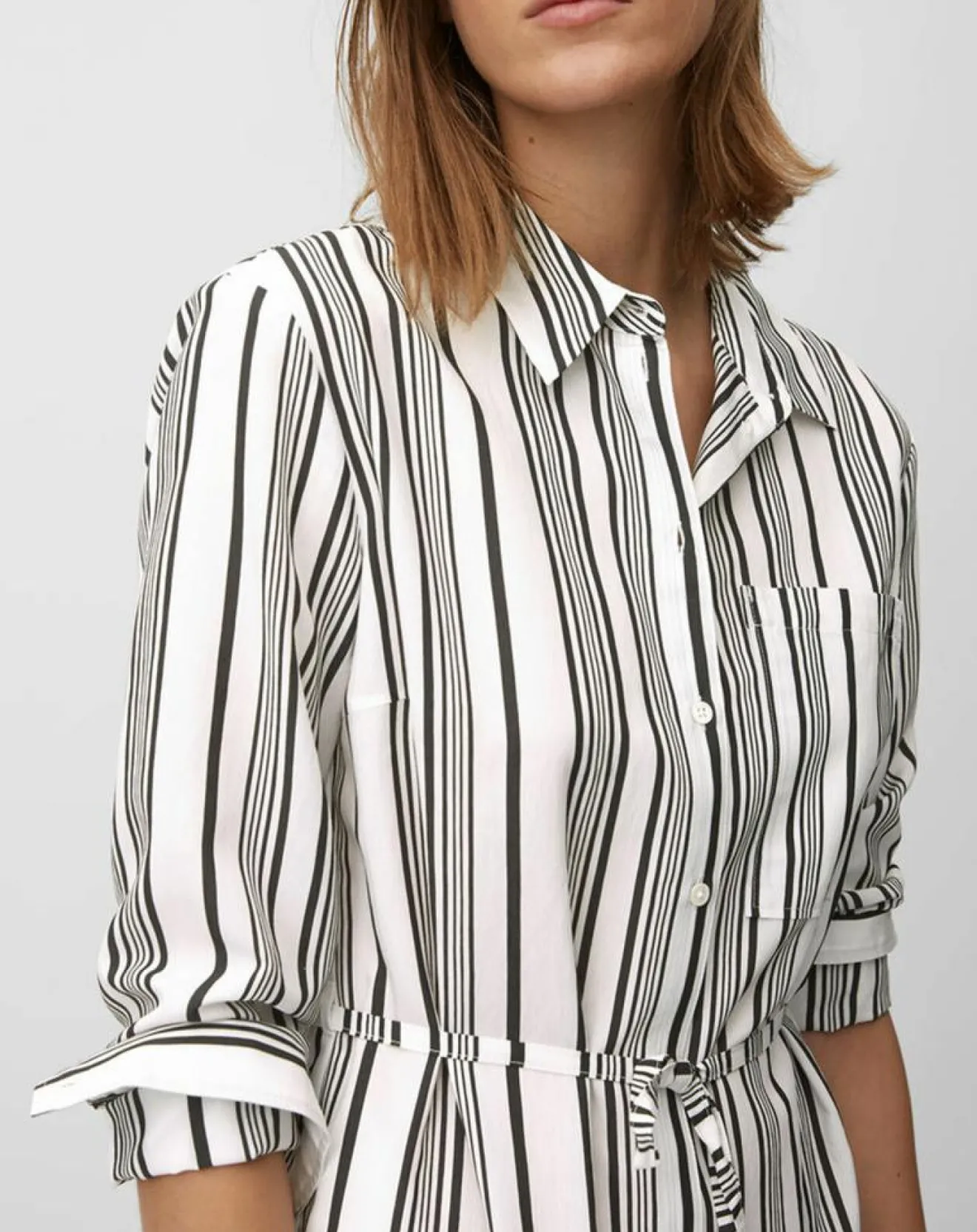 Femme Marc O'Polo Robe fluide à rayures blanc/noir