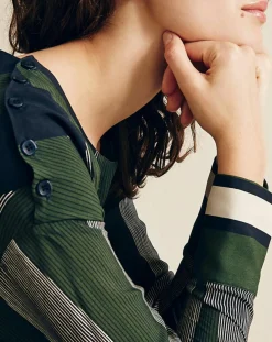 Discount Chloé Stora Robe fluide Naima imprimée verte