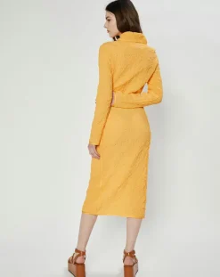 Hot Acne Studios Robe froissée orange