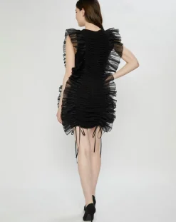 Discount Rochas Robe Gathered Skinny noire