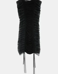 Discount Rochas Robe Gathered Skinny noire