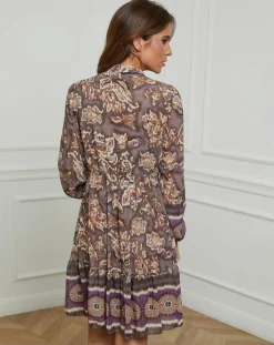 Femme Alice & Charlotte Robe imprimée mi-longue Charlie taupe