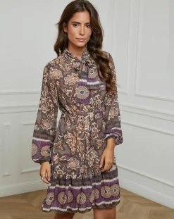Femme Alice & Charlotte Robe imprimée mi-longue Charlie taupe