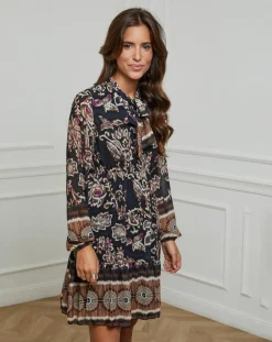 Femme Alice & Charlotte Robe imprimée mi-longue Charlie noire