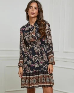 Femme Alice & Charlotte Robe imprimée mi-longue Charlie noire