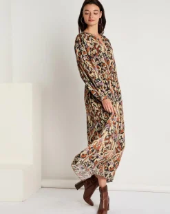 Femme See u Soon Robe Iris imprimée brique/multicolore