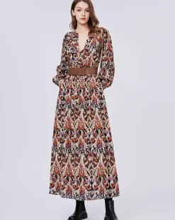 Femme See u Soon Robe Iris imprimée brique/multicolore