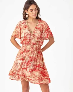 Femme Bleu Blanc Rouge Robe Jade rouge