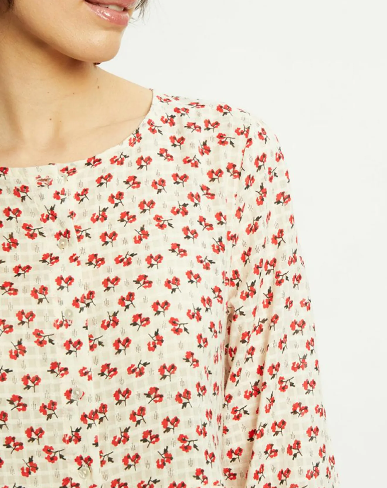 Femme Harris Wilson Robe Laila à fleurs écru/groseille