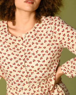 Femme Harris Wilson Robe Laila à fleurs écru/groseille