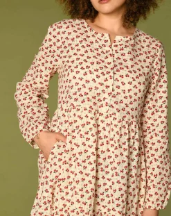 Femme Harris Wilson Robe Laila à fleurs écru/groseille