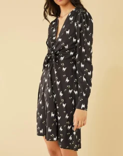 Discount Manoush Robe Lama imprimée noire