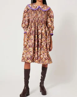 Femme Manoush Robe Liberty Fauve imprimée cerise noire/multicolore