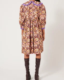 Femme Manoush Robe Liberty Fauve imprimée cerise noire/multicolore